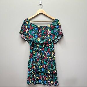 Alice + Olivia Tiered On/Off-The-Shoulder Floral Dress